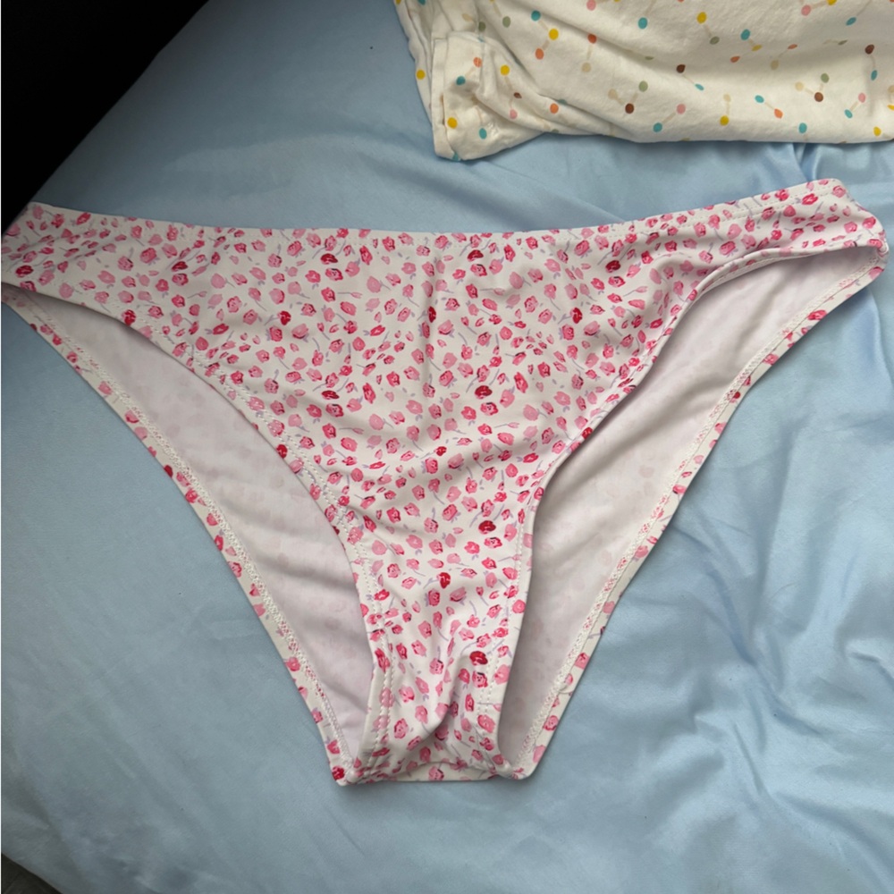 Pink and White Bikini Bottom